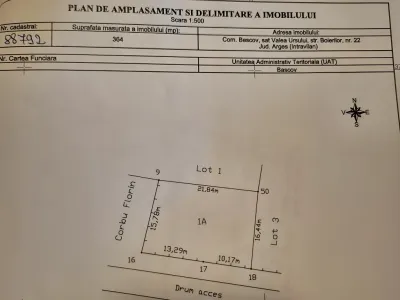 vedere satelit parcela teren vanzare cumparare Valea Ursului Argeș